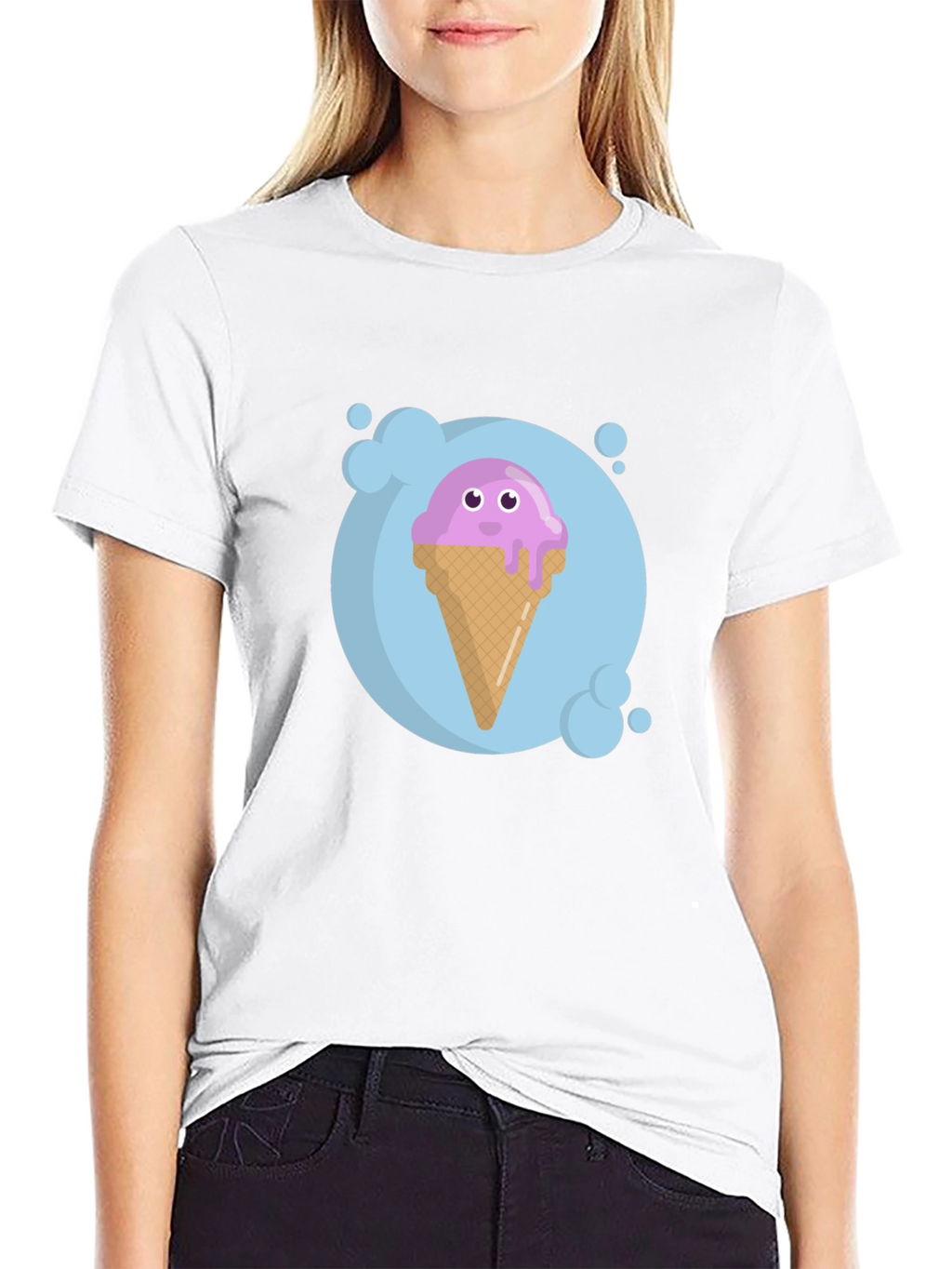 Cute Ice Cream Cone Graphic T-Shirt