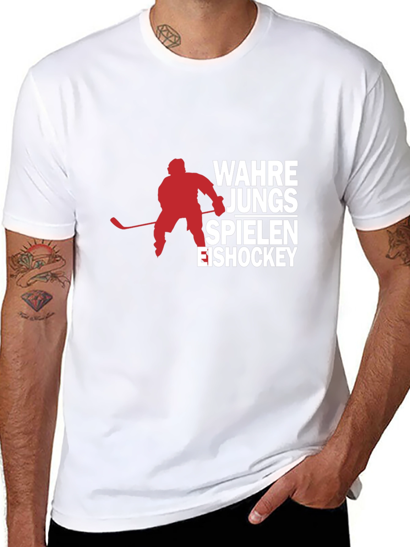 Ice Hockey T-Shirt - Wahre Jungs Spielen Eishockey