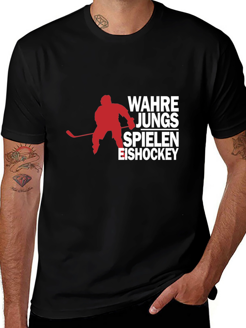 Ice Hockey T-Shirt - Wahre Jungs Spielen Eishockey