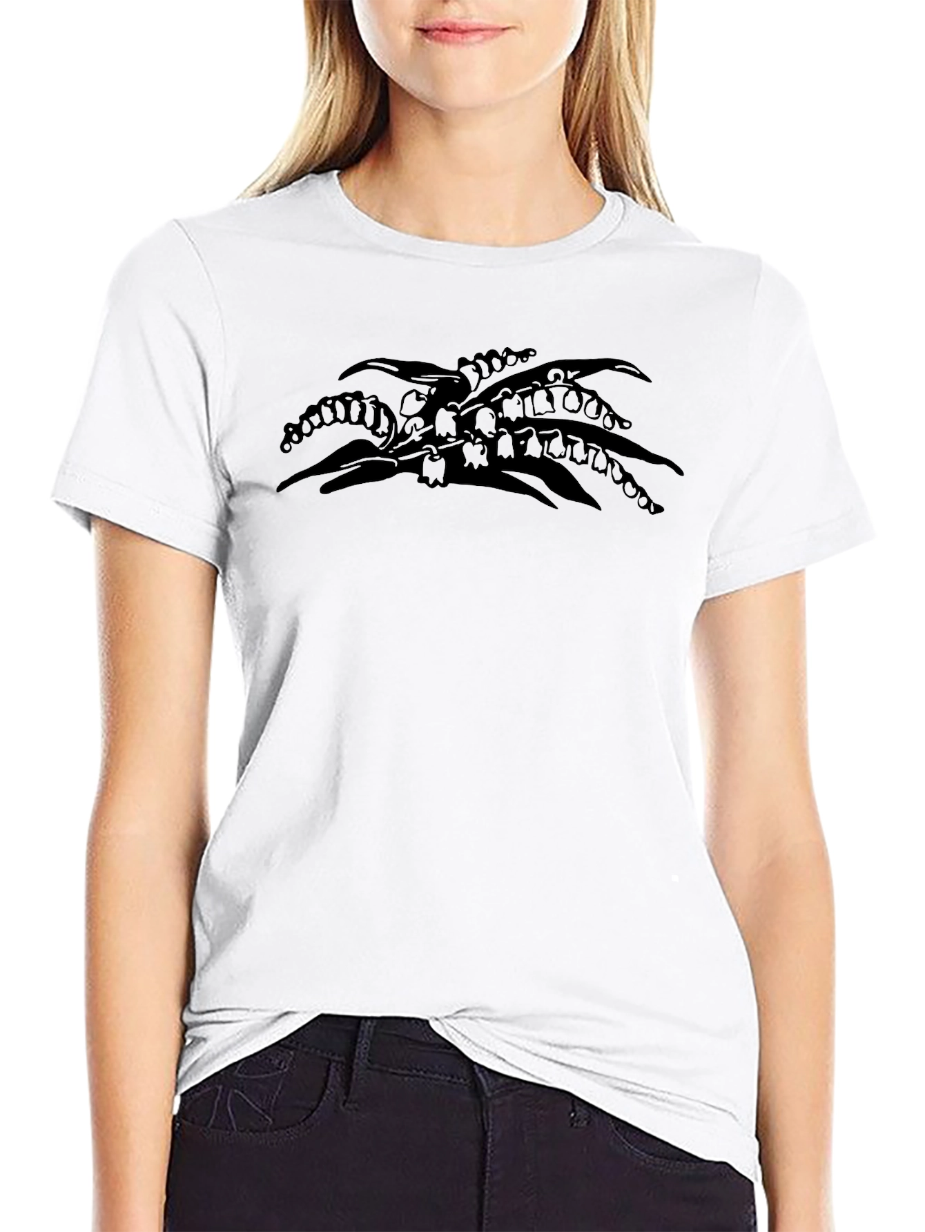Lily of the Valley Black Graphic T-Shirt
