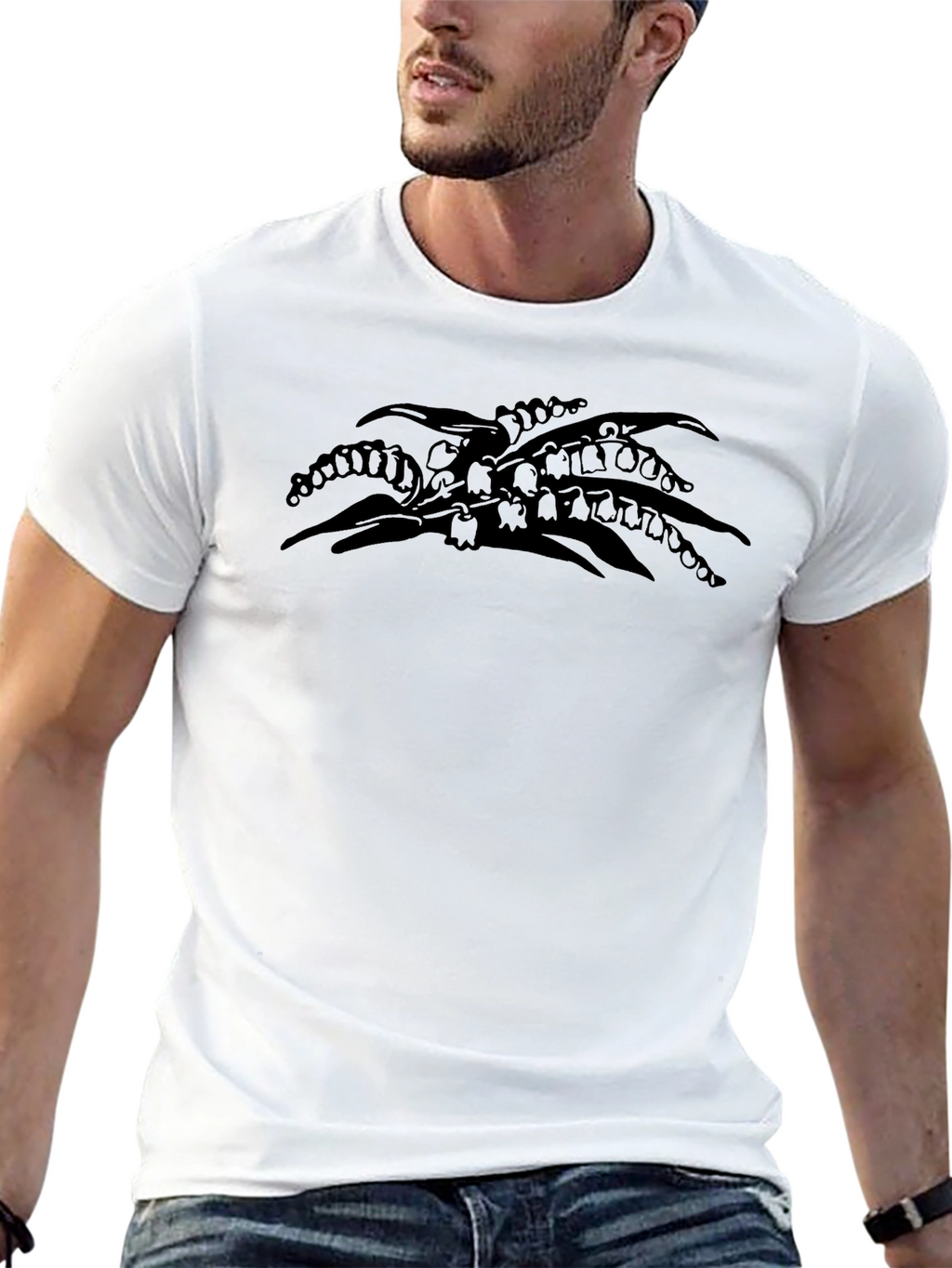Lily of the Valley Black Graphic T-Shirt