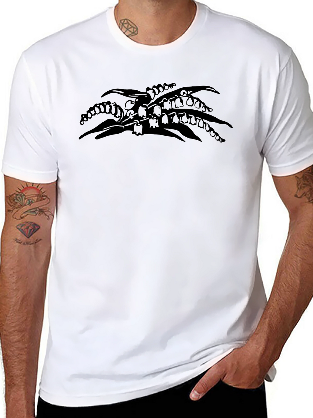 Lily of the Valley Black Graphic T-Shirt