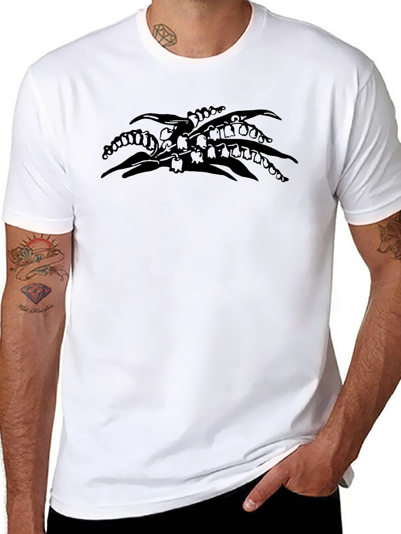 Lily of the Valley Black Graphic T-Shirt