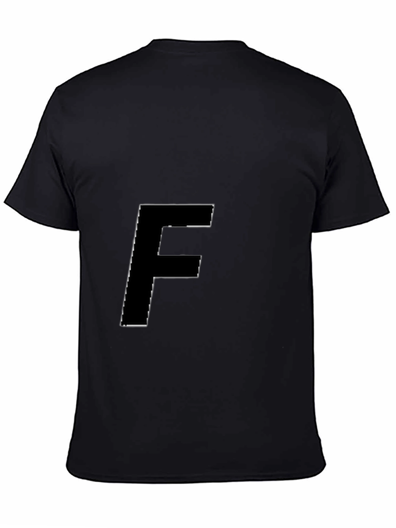 Modern Black T-Shirt with Bold F Graphic