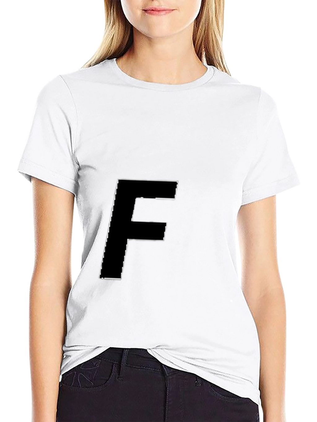 Modern Black T-Shirt with Bold F Graphic