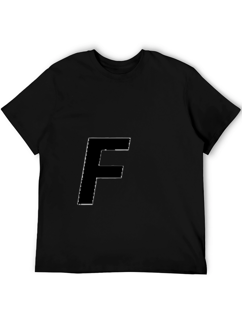 Modern Black T-Shirt with Bold F Graphic