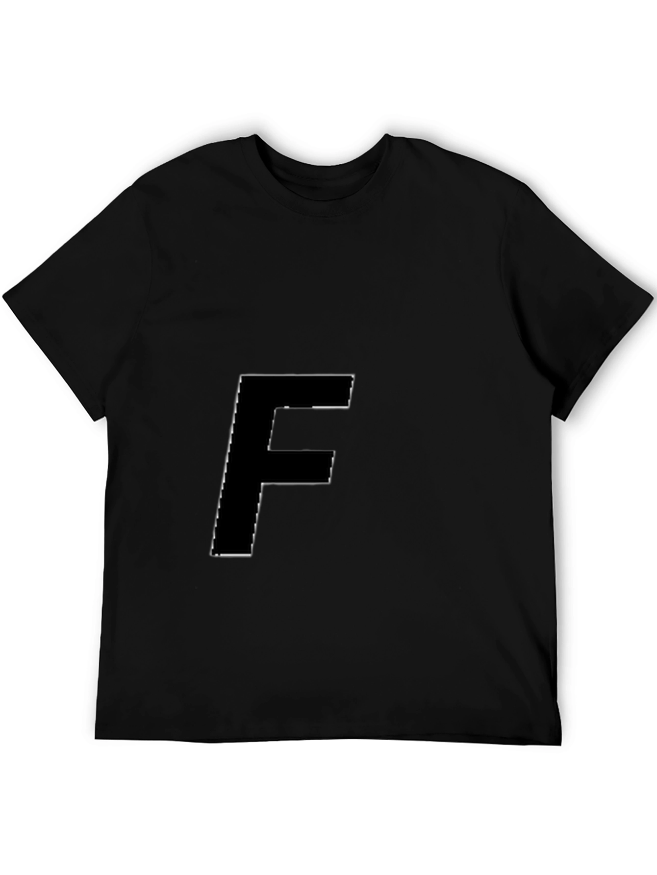 Modern Black T-Shirt with Bold F Graphic