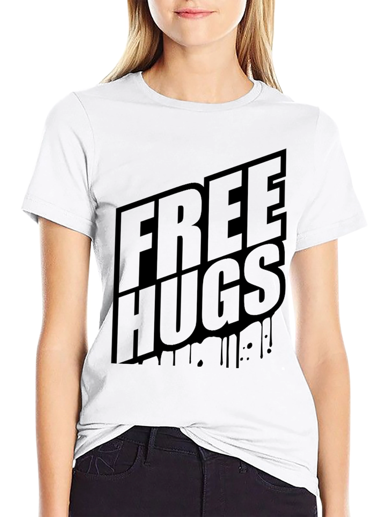 Free Hugs Graphic T-Shirt - Black