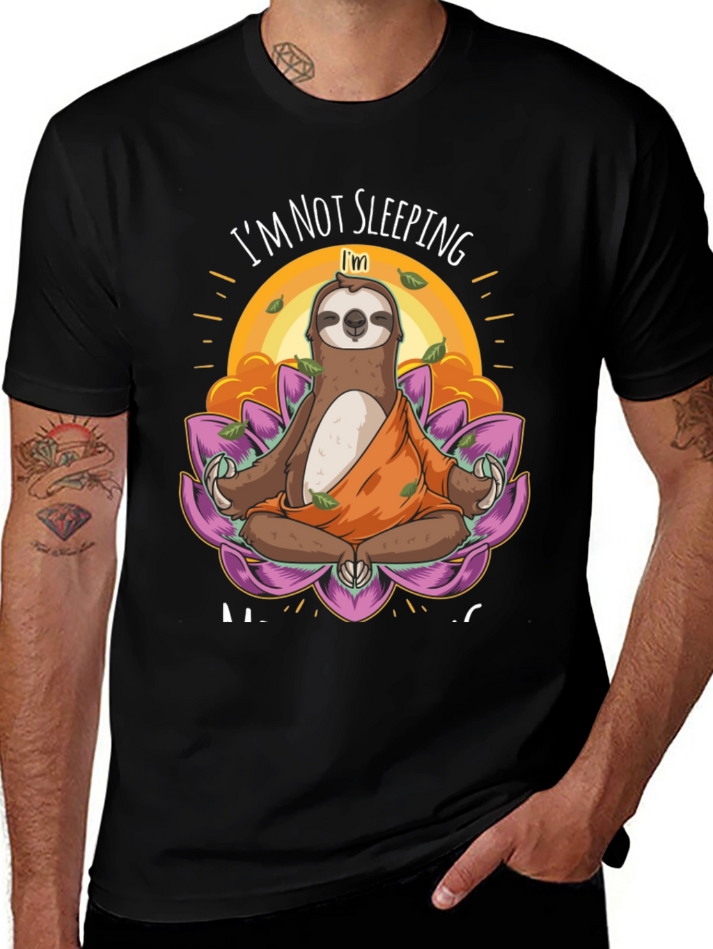 Meditating Sloth Graphic Tee - Funny Yoga Shirt