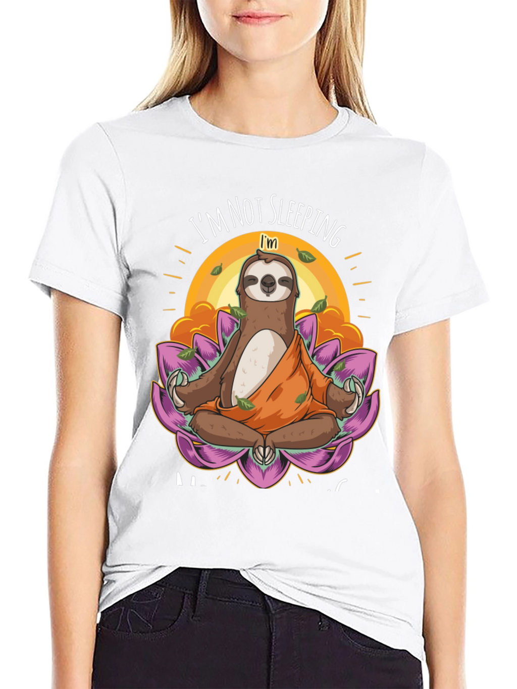 Meditating Sloth Graphic Tee - Funny Yoga Shirt