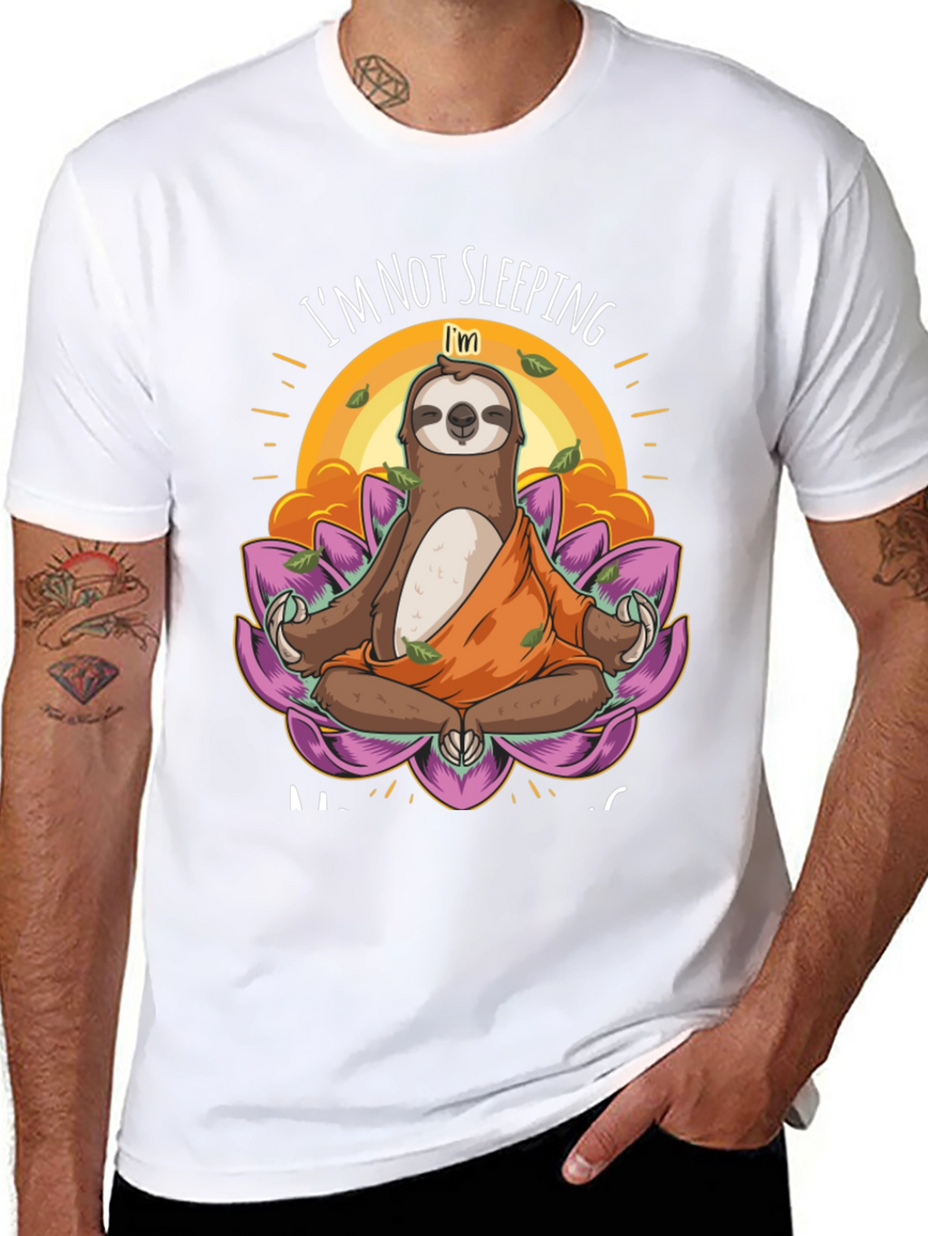 Meditating Sloth Graphic Tee - Funny Yoga Shirt