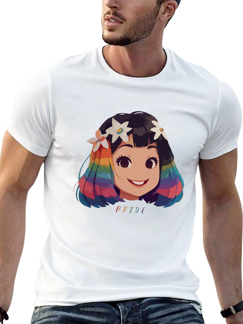 Pride Rainbow Hair Cartoon T-Shirt