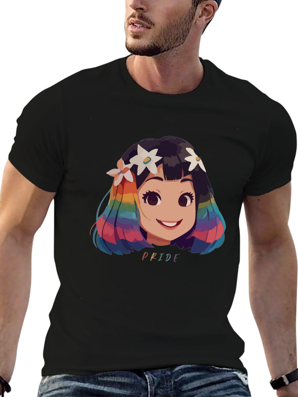 Pride Rainbow Hair Cartoon T-Shirt