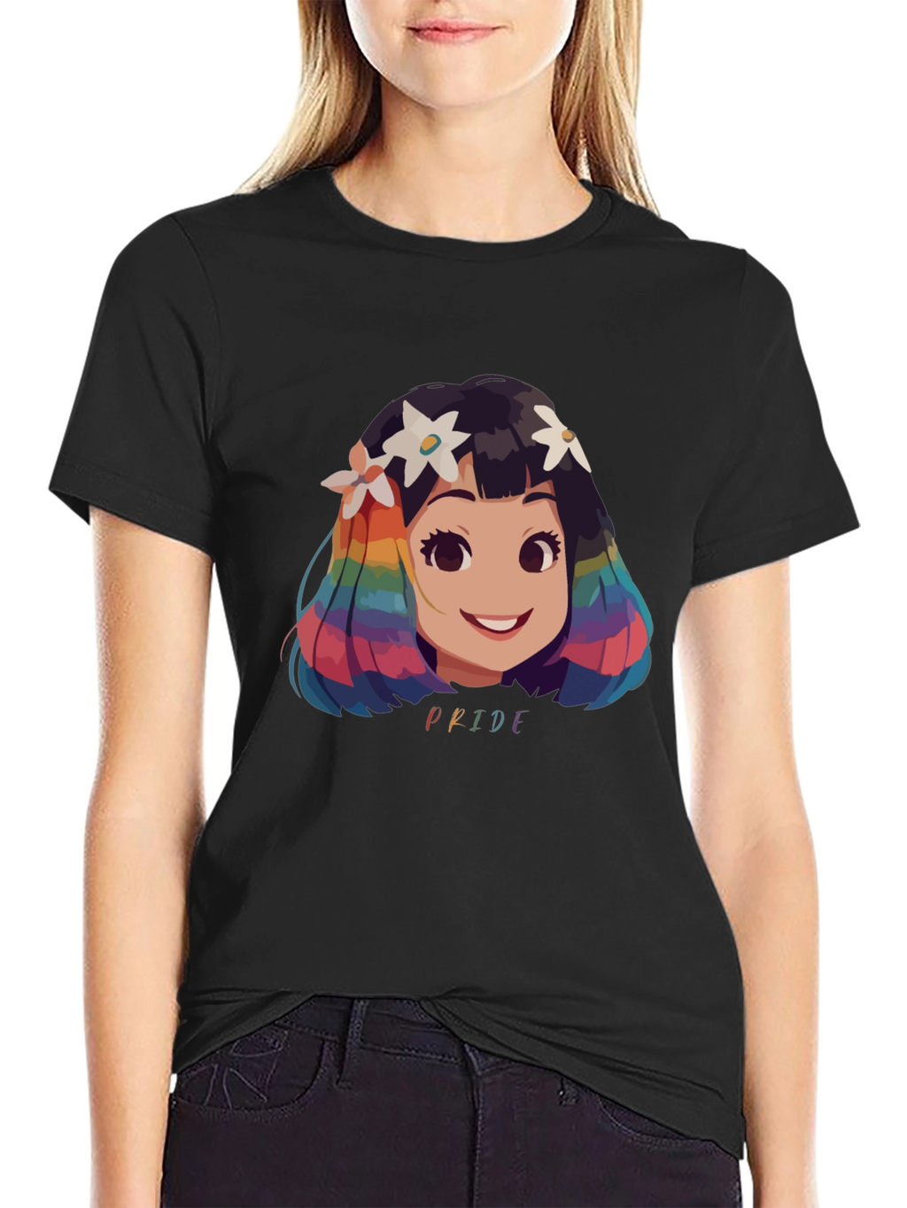 Pride Rainbow Hair Cartoon T-Shirt