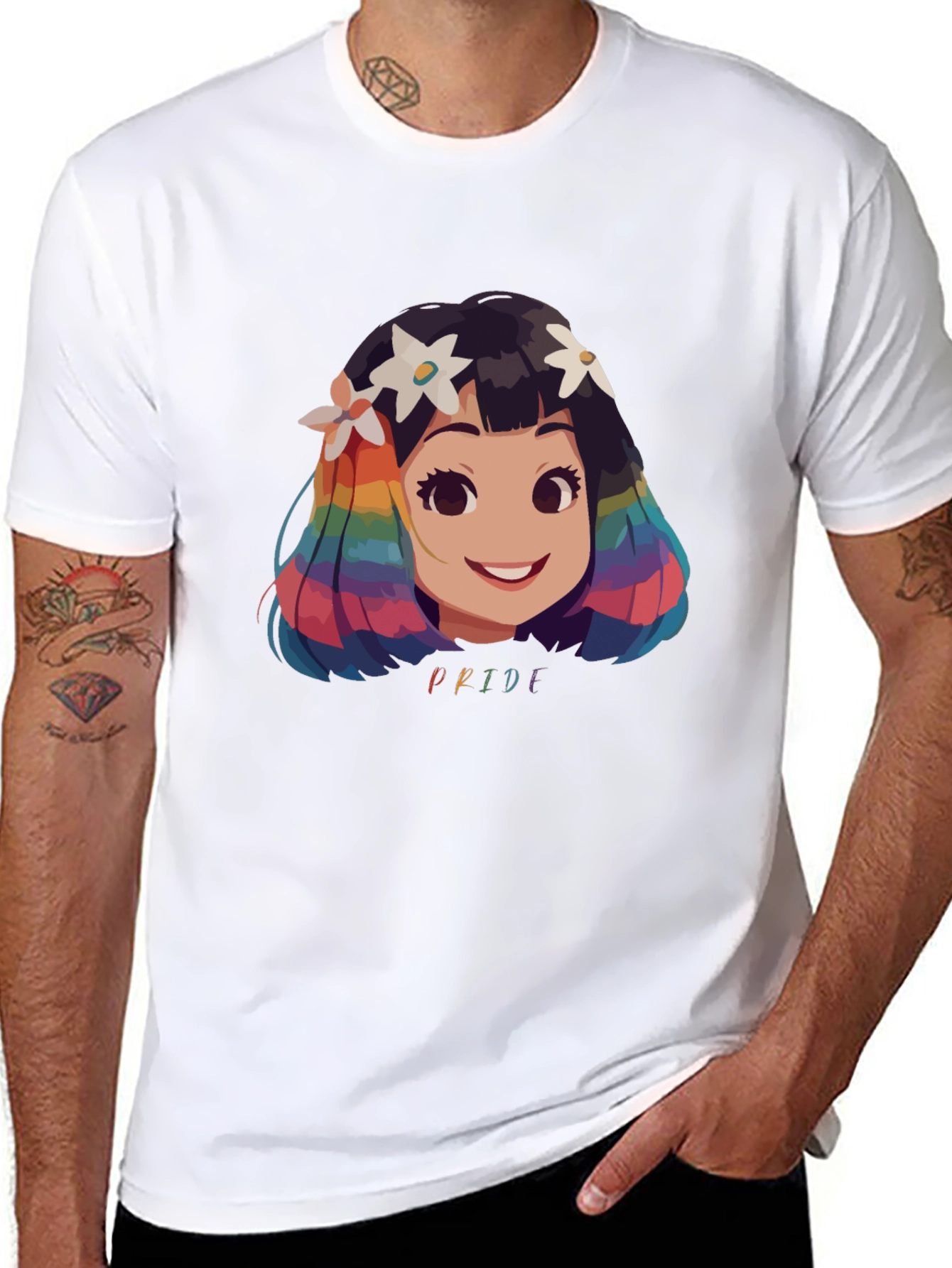 Pride Rainbow Hair Cartoon T-Shirt