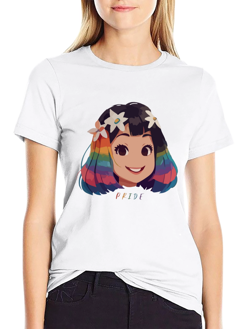 Pride Rainbow Hair Cartoon T-Shirt