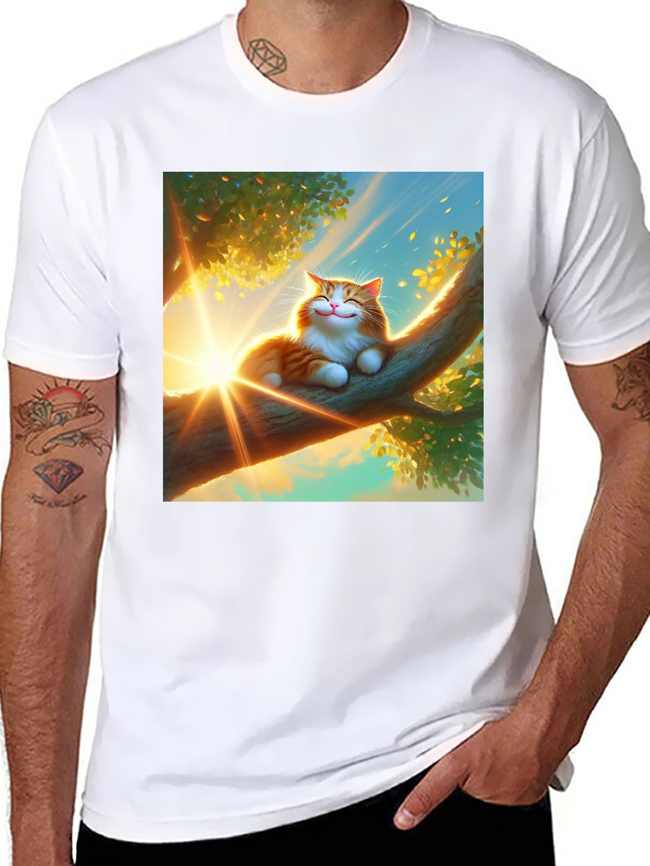Smiling Cat T-Shirt - Sunshine Day Dream