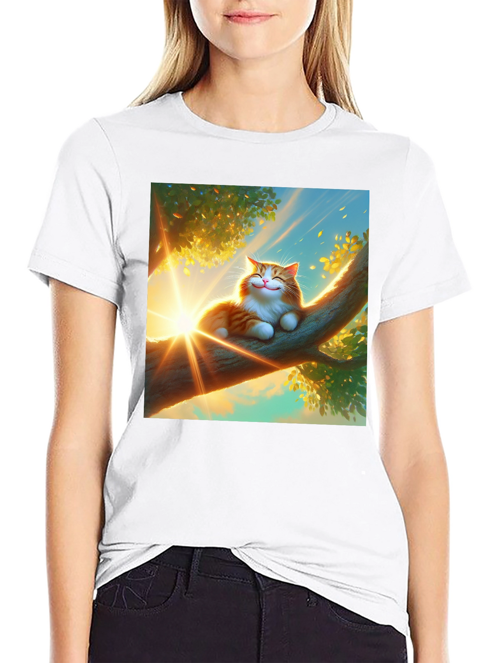 Smiling Cat T-Shirt - Sunshine Day Dream