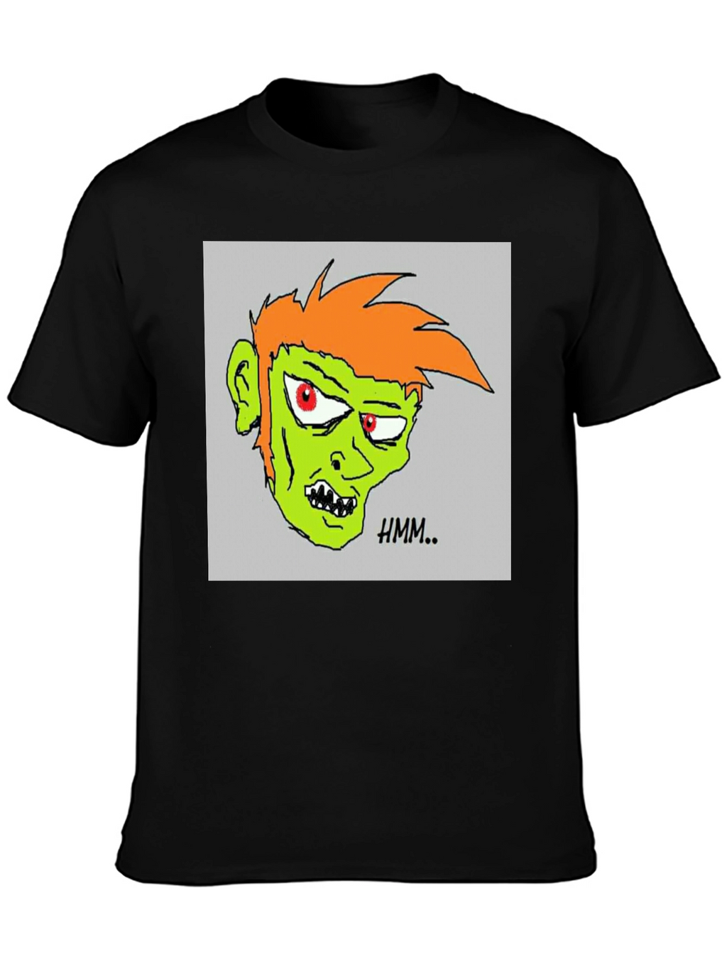 Hmm.. Zombie Graphic Print Black T-Shirt