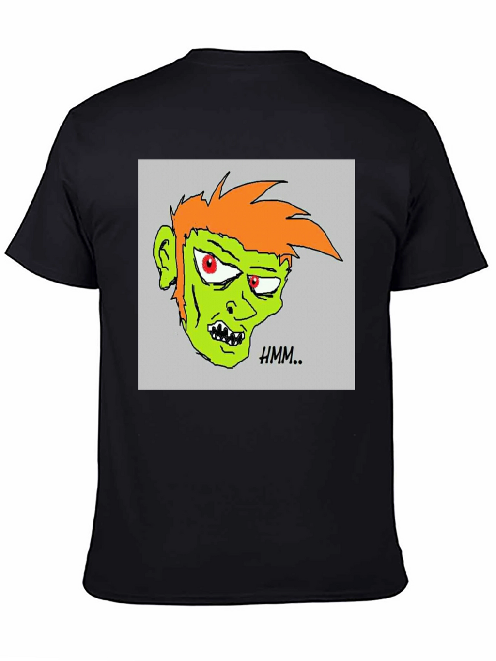 Hmm.. Zombie Graphic Print Black T-Shirt