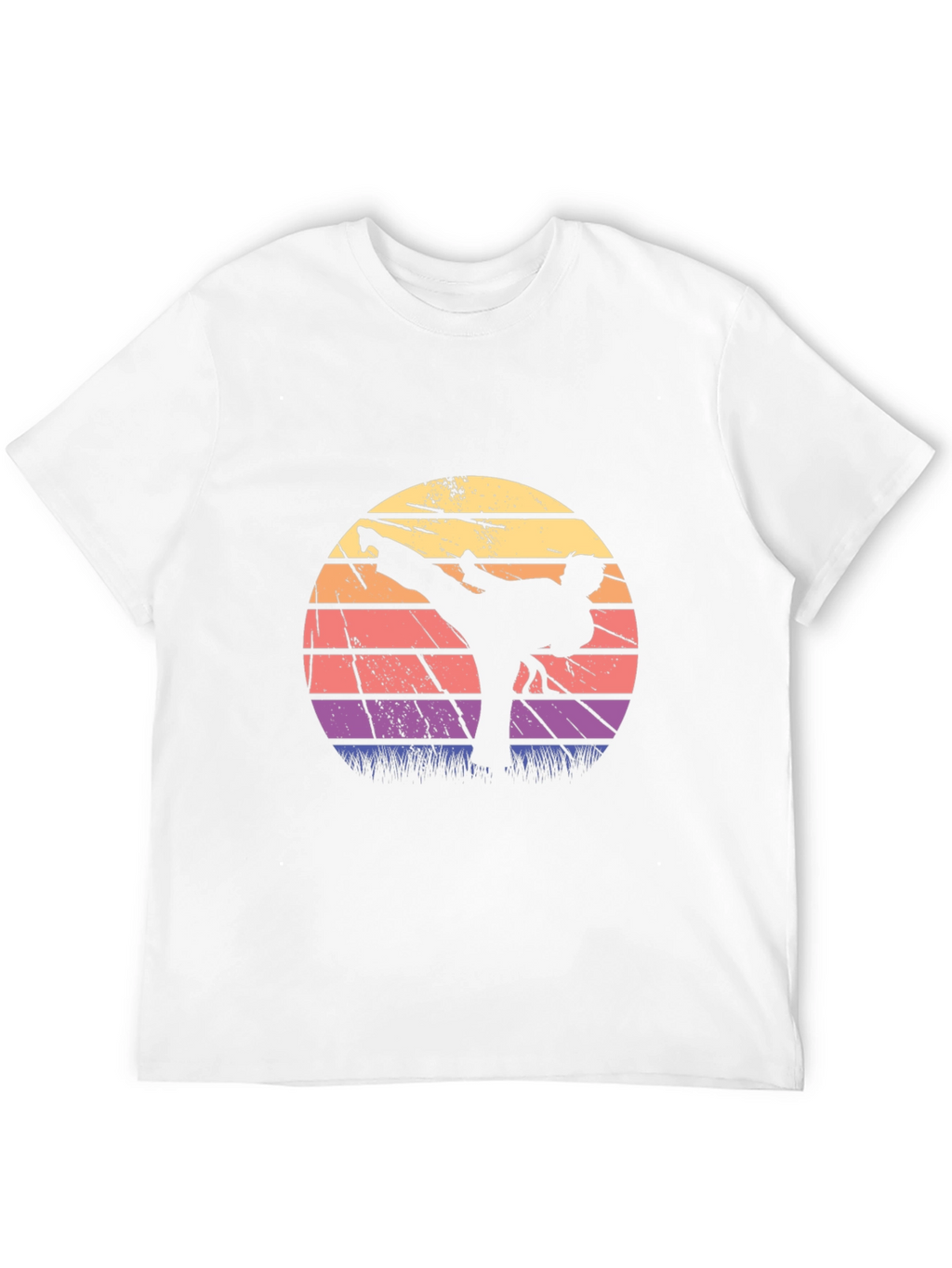 Retro Karate Sunset Graphic T-Shirt