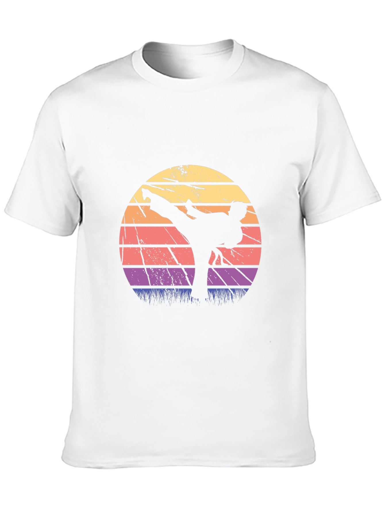 Retro Karate Sunset Graphic T-Shirt
