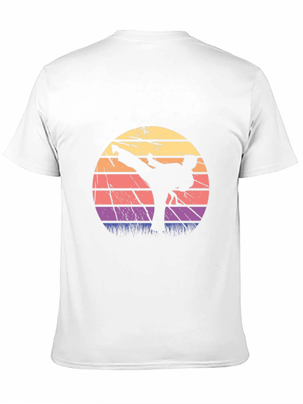 Retro Karate Sunset Graphic T-Shirt
