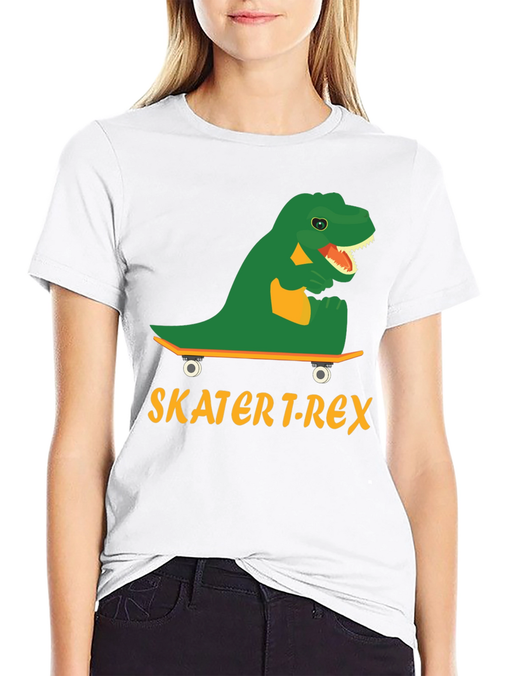 Skater T-Rex Graphic Tee - Cool Dinosaur Skateboard T-Shirt