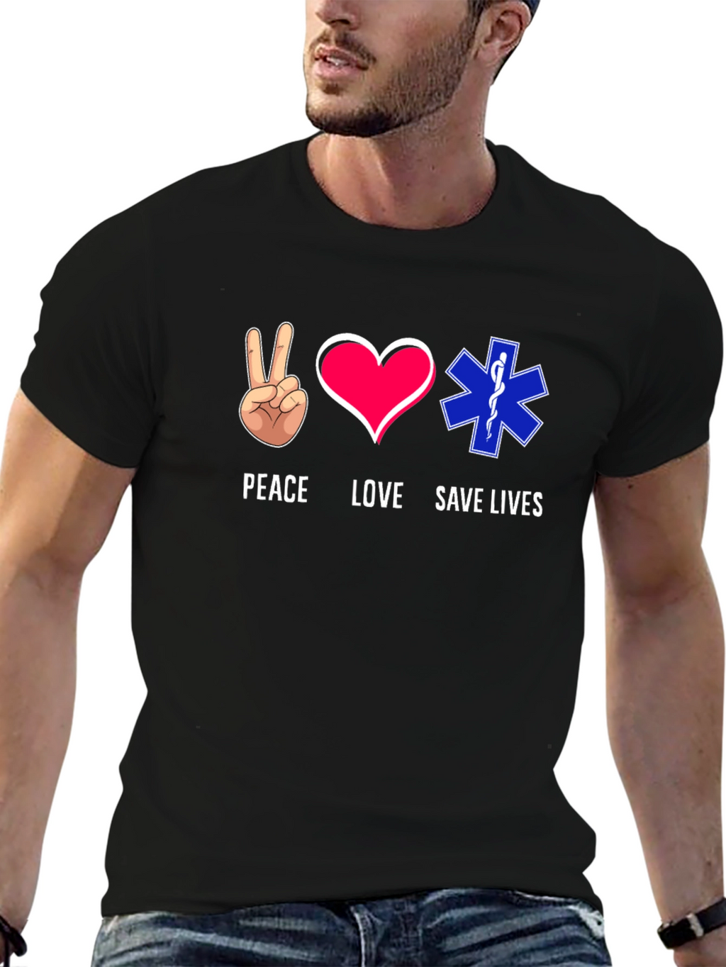 Peace Love Save Lives Graphic T-Shirt