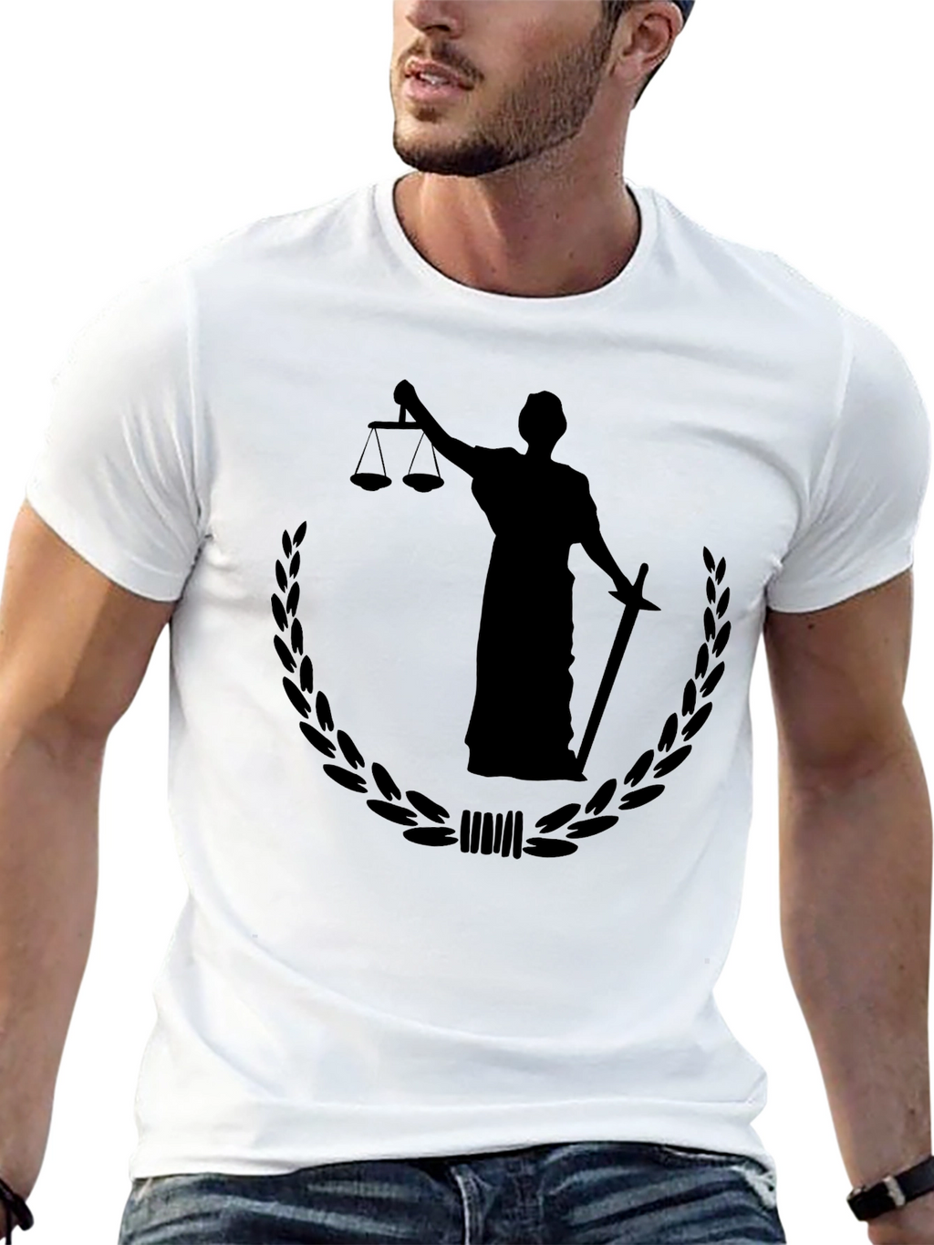 Scales of Justice Mens Black Graphic Tee