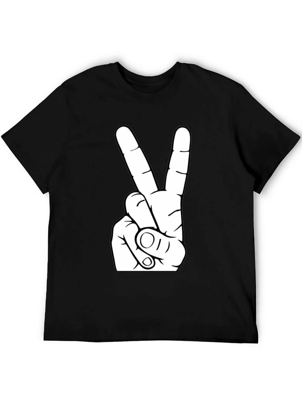 Peace Sign Graphic Tee - Black T-Shirt