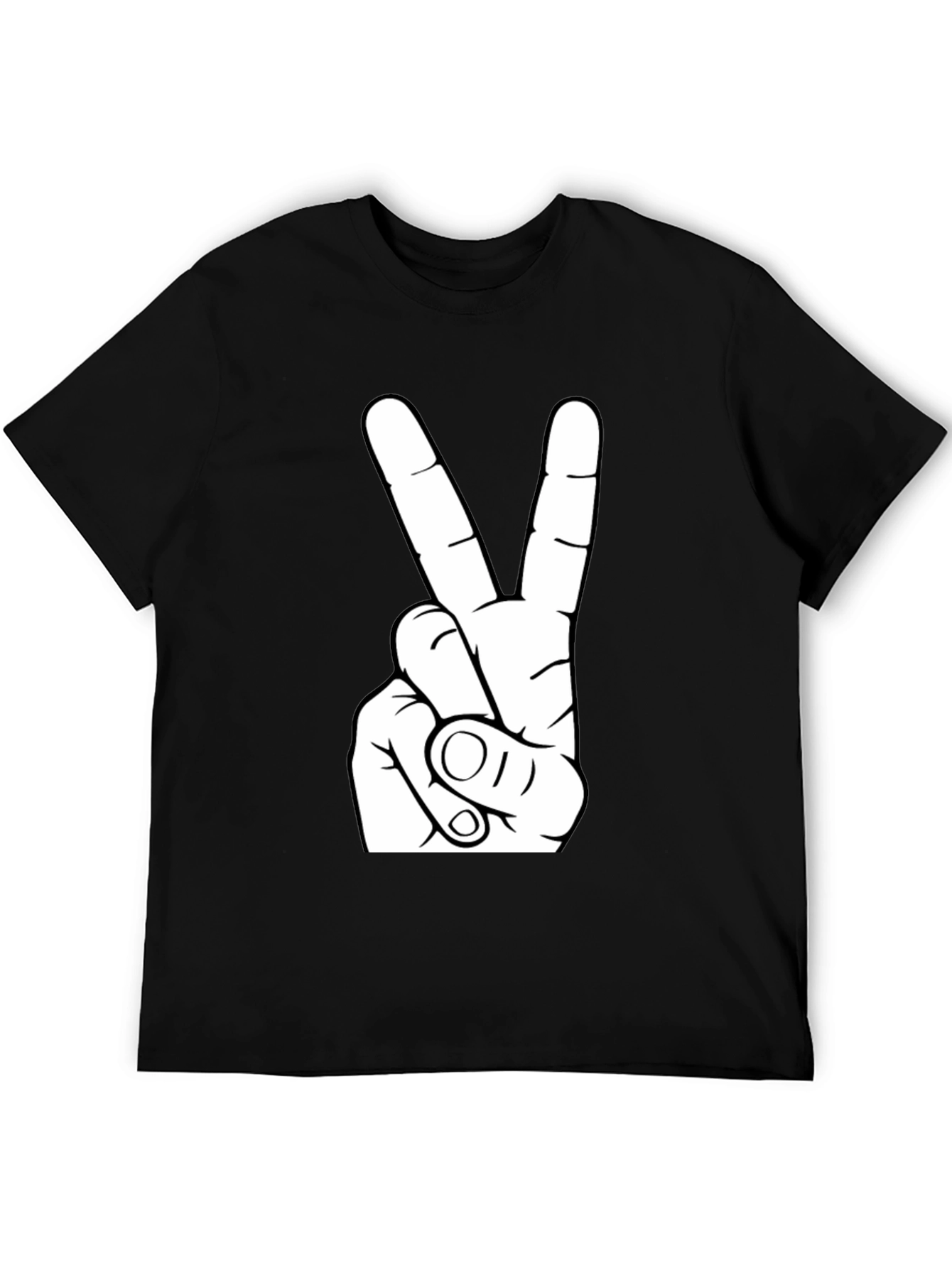 Peace Sign Graphic Tee - Black T-Shirt