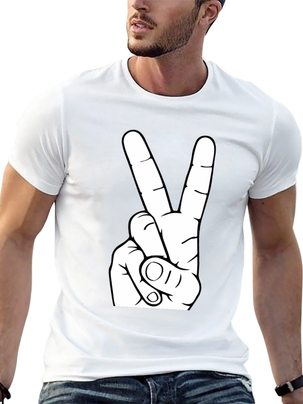 Peace Sign Graphic Tee - Black T-Shirt
