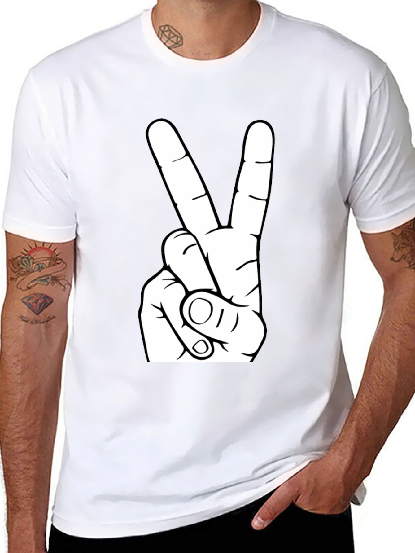 Peace Sign Graphic Tee - Black T-Shirt