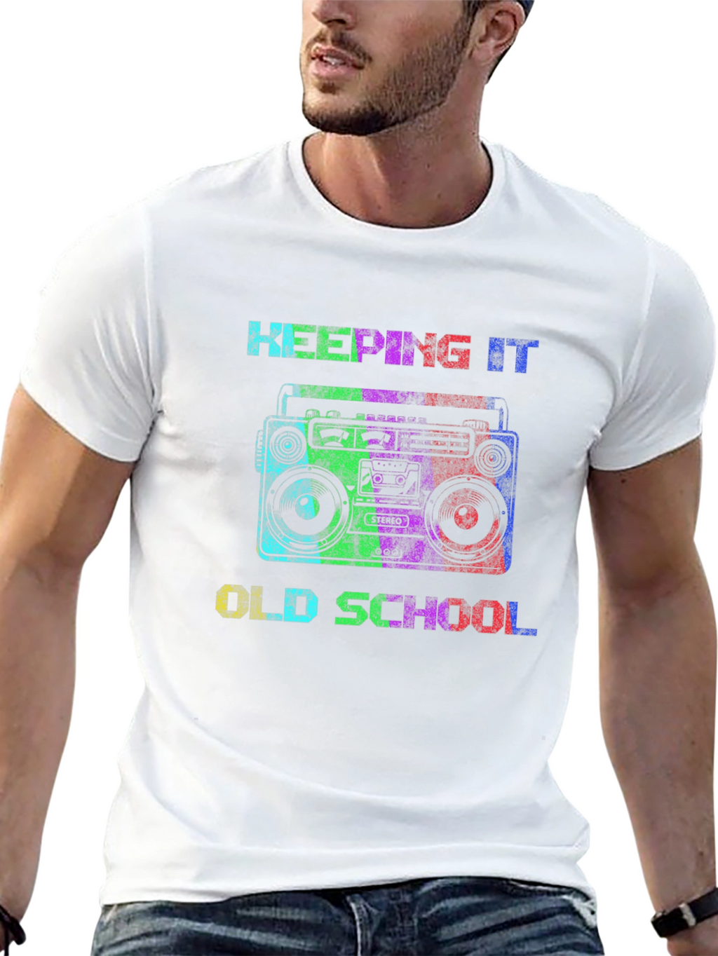 Retro Boombox Old School Graphic T-Shirt