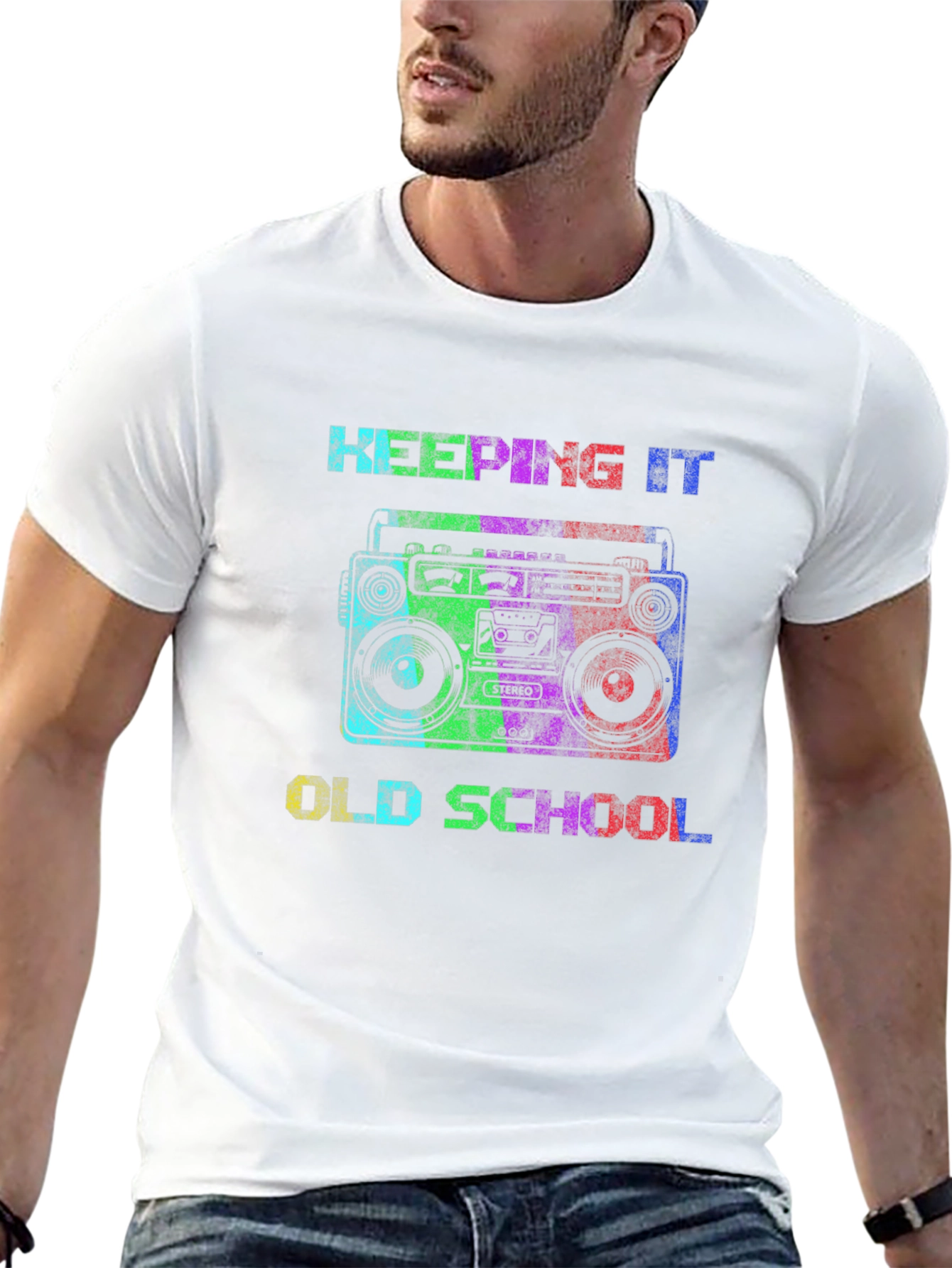 Retro Boombox Old School Graphic T-Shirt