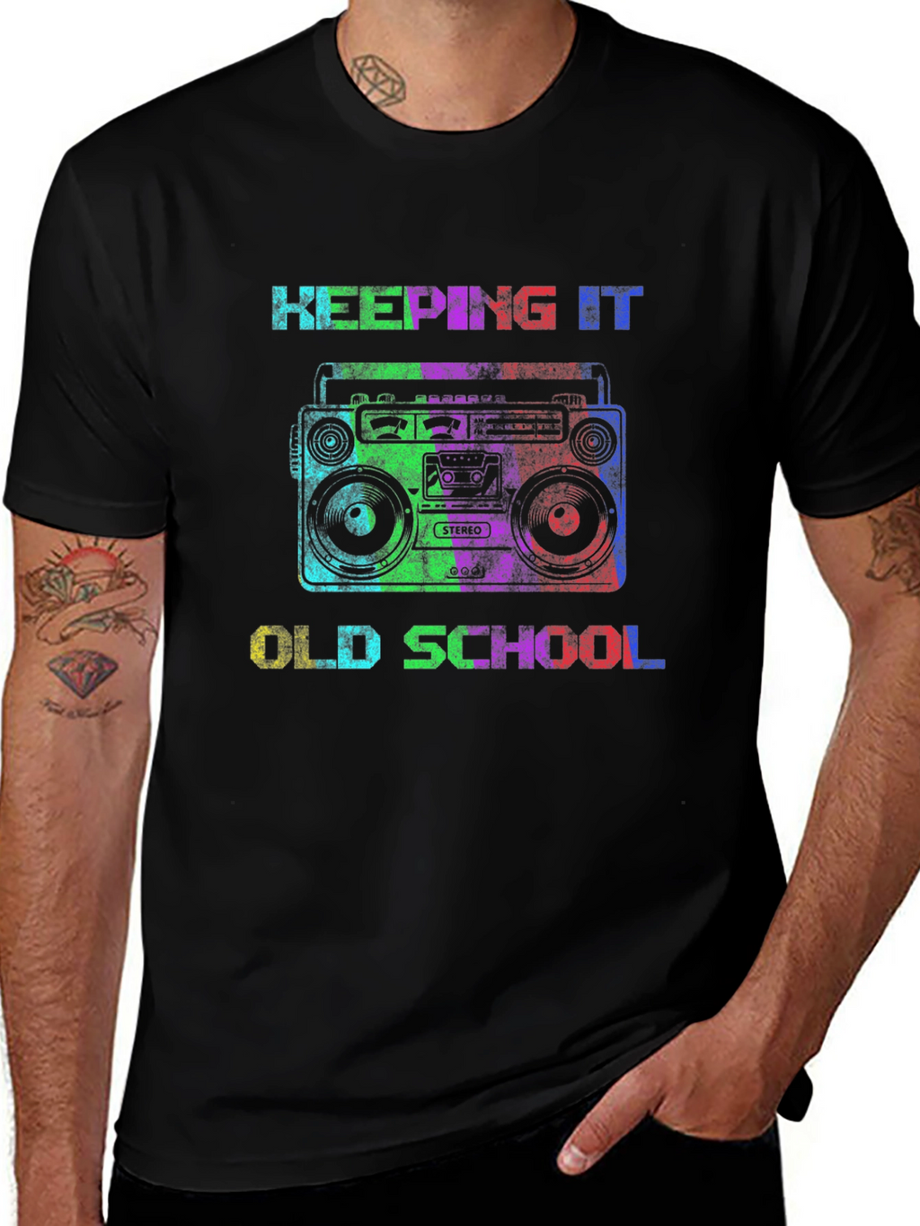 Retro Boombox Old School Graphic T-Shirt