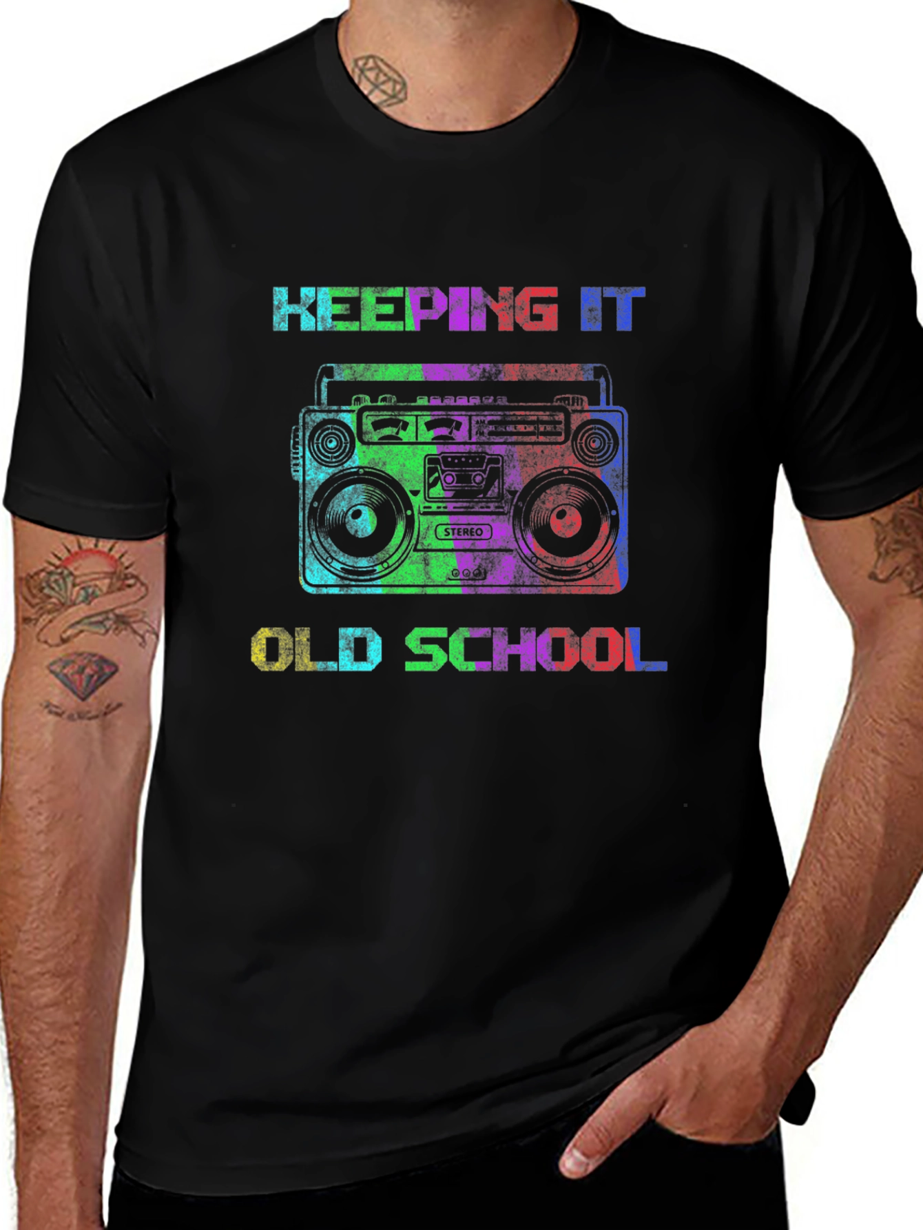 Retro Boombox Old School Graphic T-Shirt