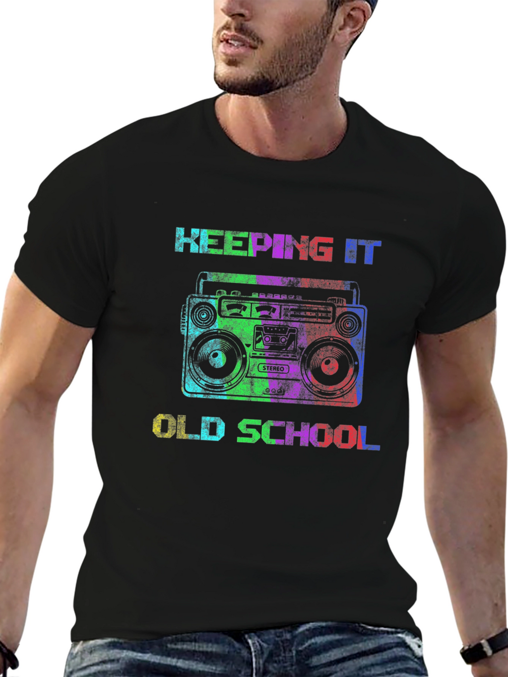 Retro Boombox Old School Graphic T-Shirt