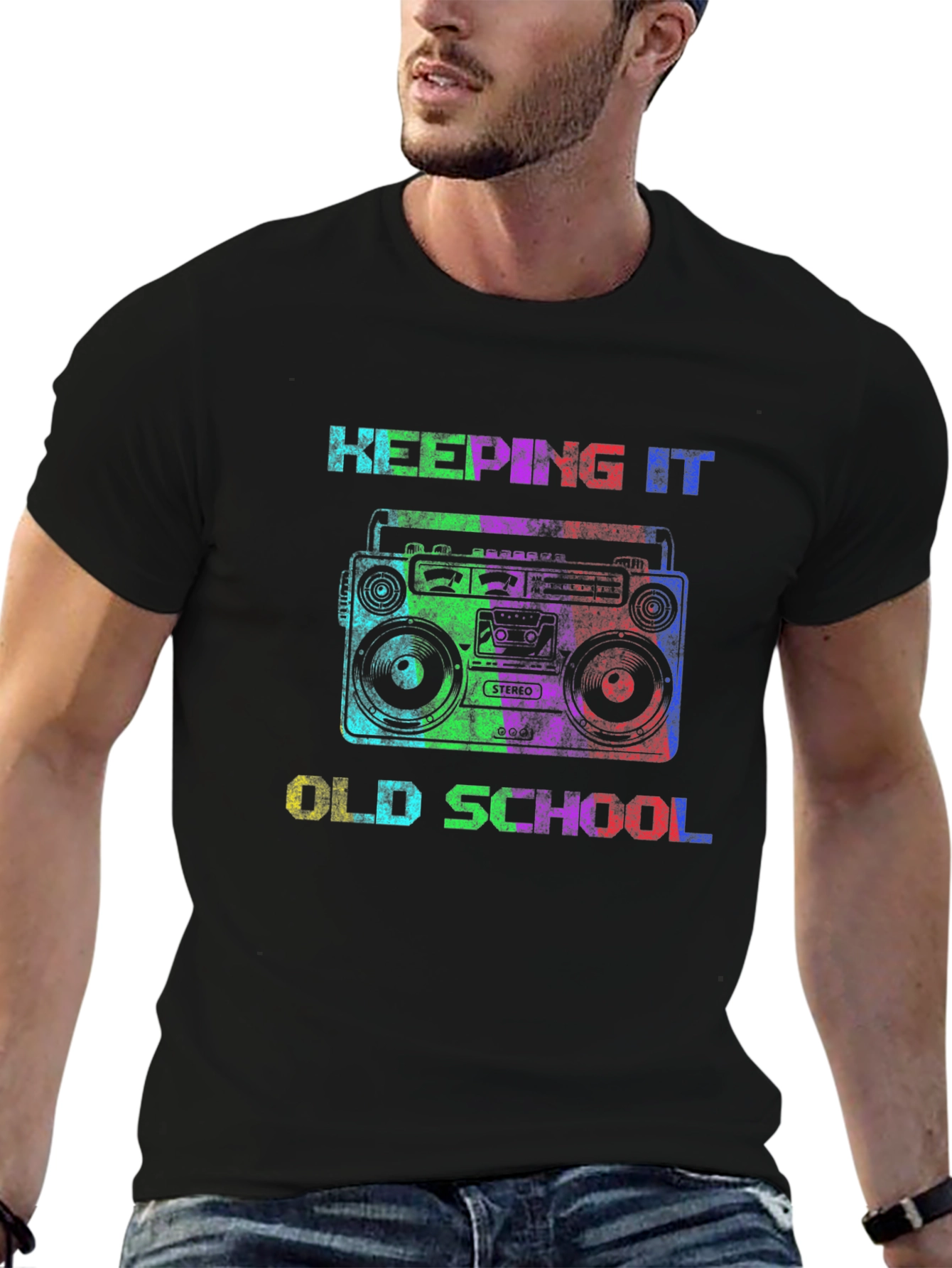 Retro Boombox Old School Graphic T-Shirt