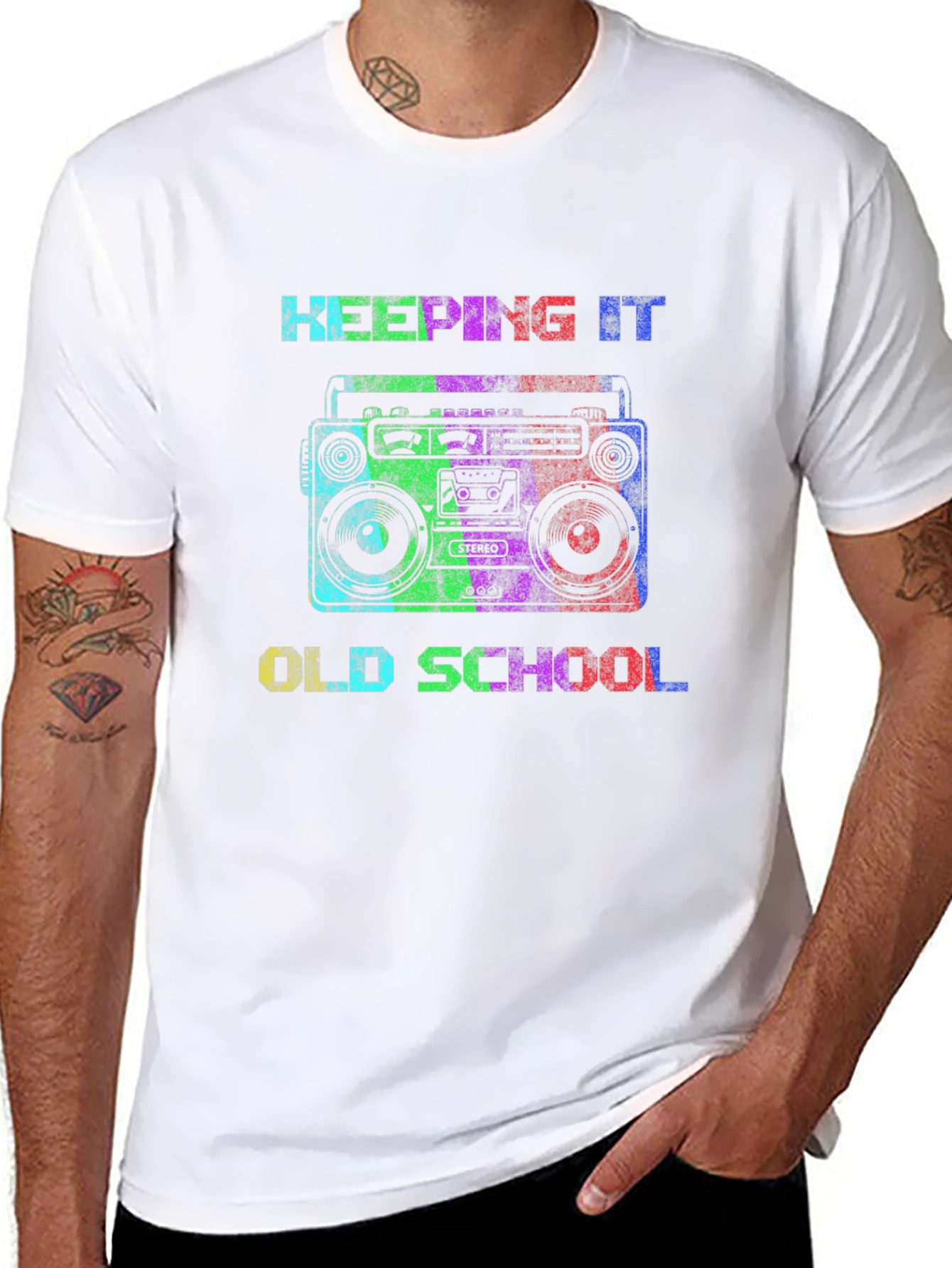 Retro Boombox Old School Graphic T-Shirt