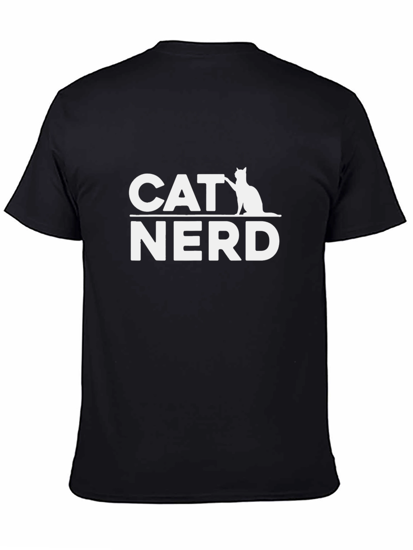 Cat Nerd T-Shirt - Black Cotton Graphic Tee