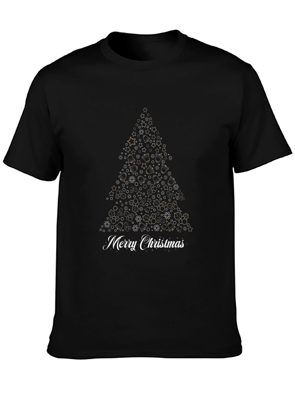 Merry Christmas Tree Graphic Tee - Holiday Celebration Shirt