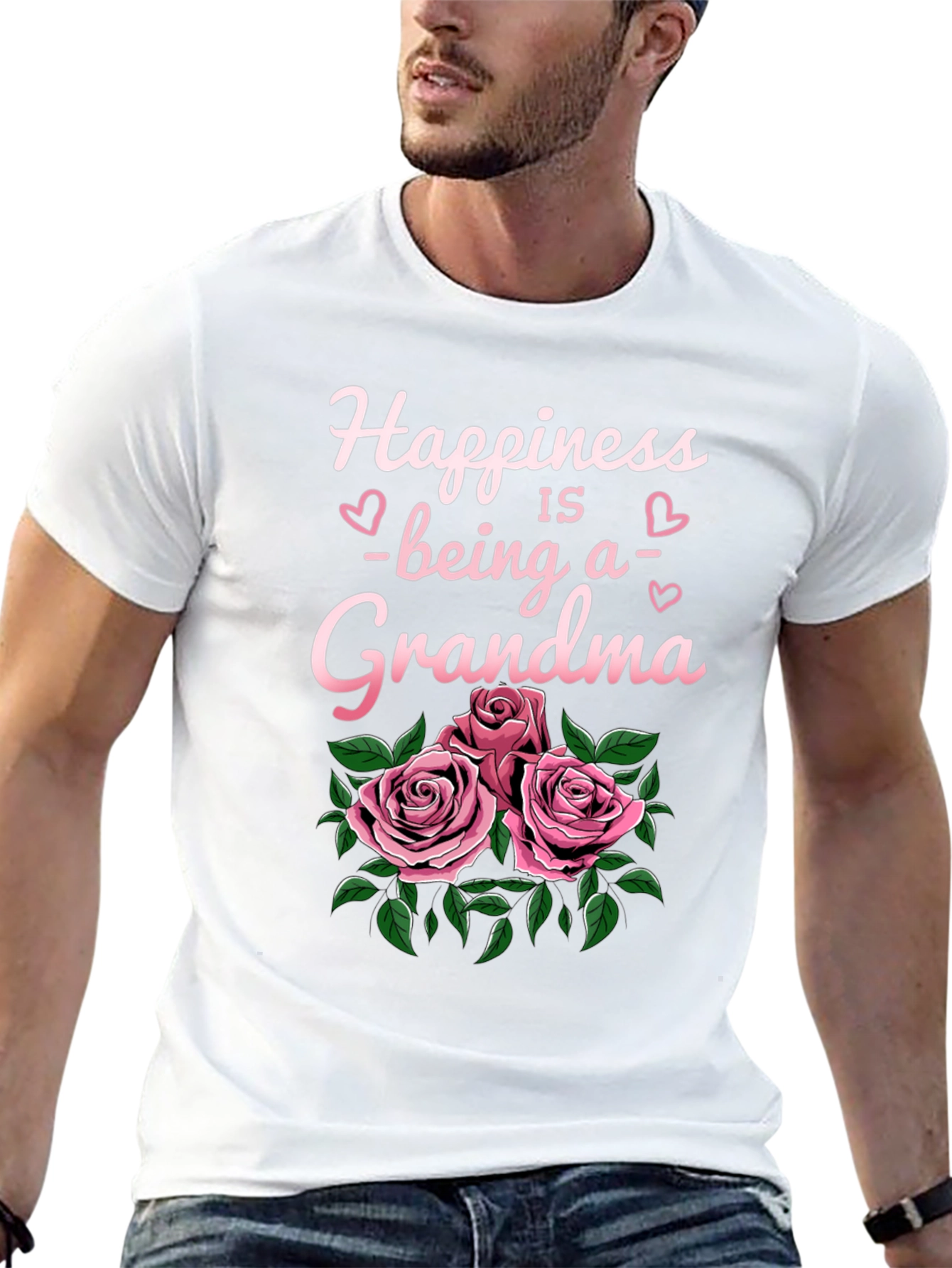 Happiness Being a Grandma T-Shirt with Roses