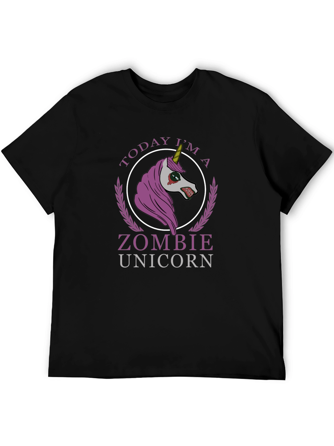 Zombie Unicorn T-Shirt - Mens Black Graphic Tee