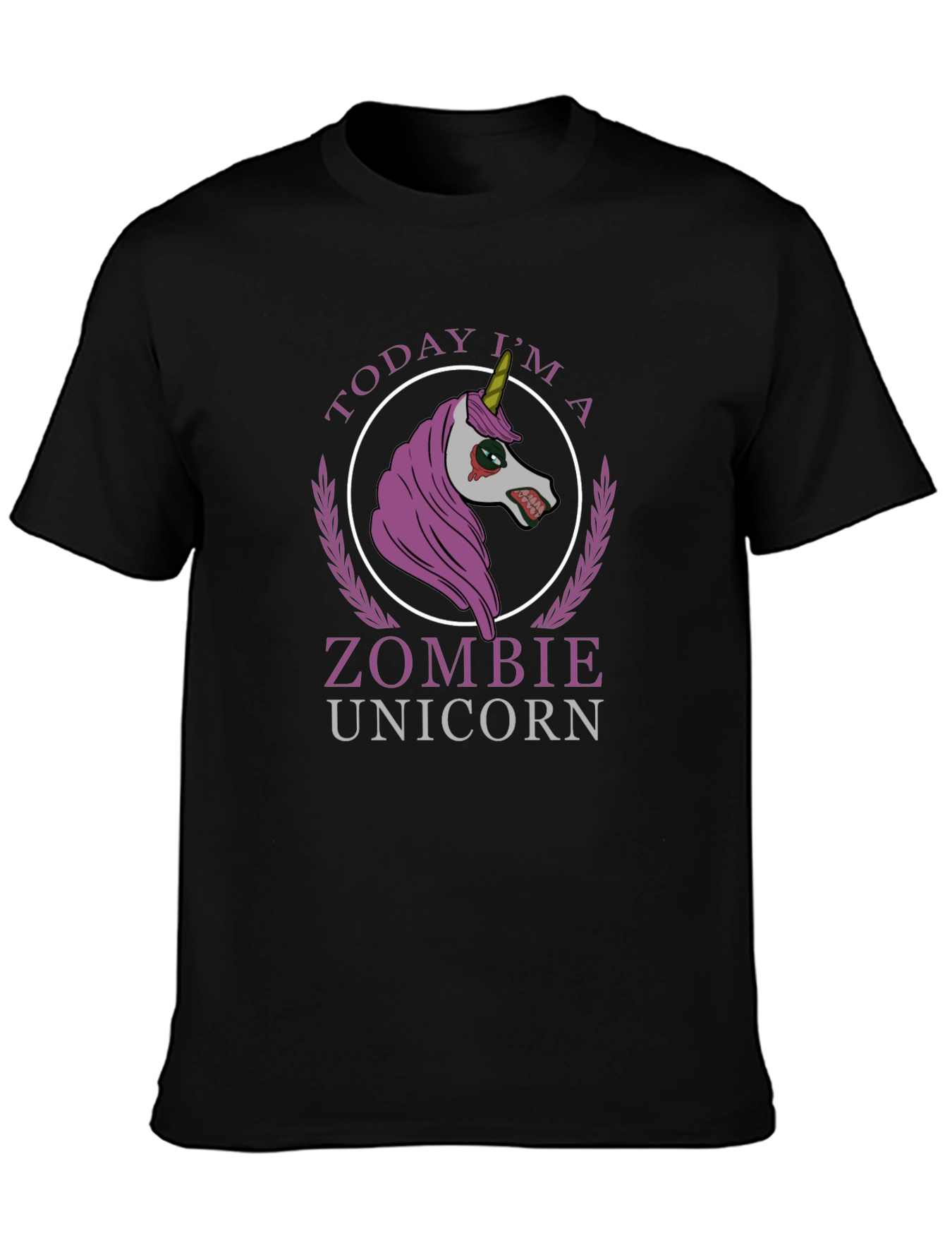 Zombie Unicorn T-Shirt - Mens Black Graphic Tee