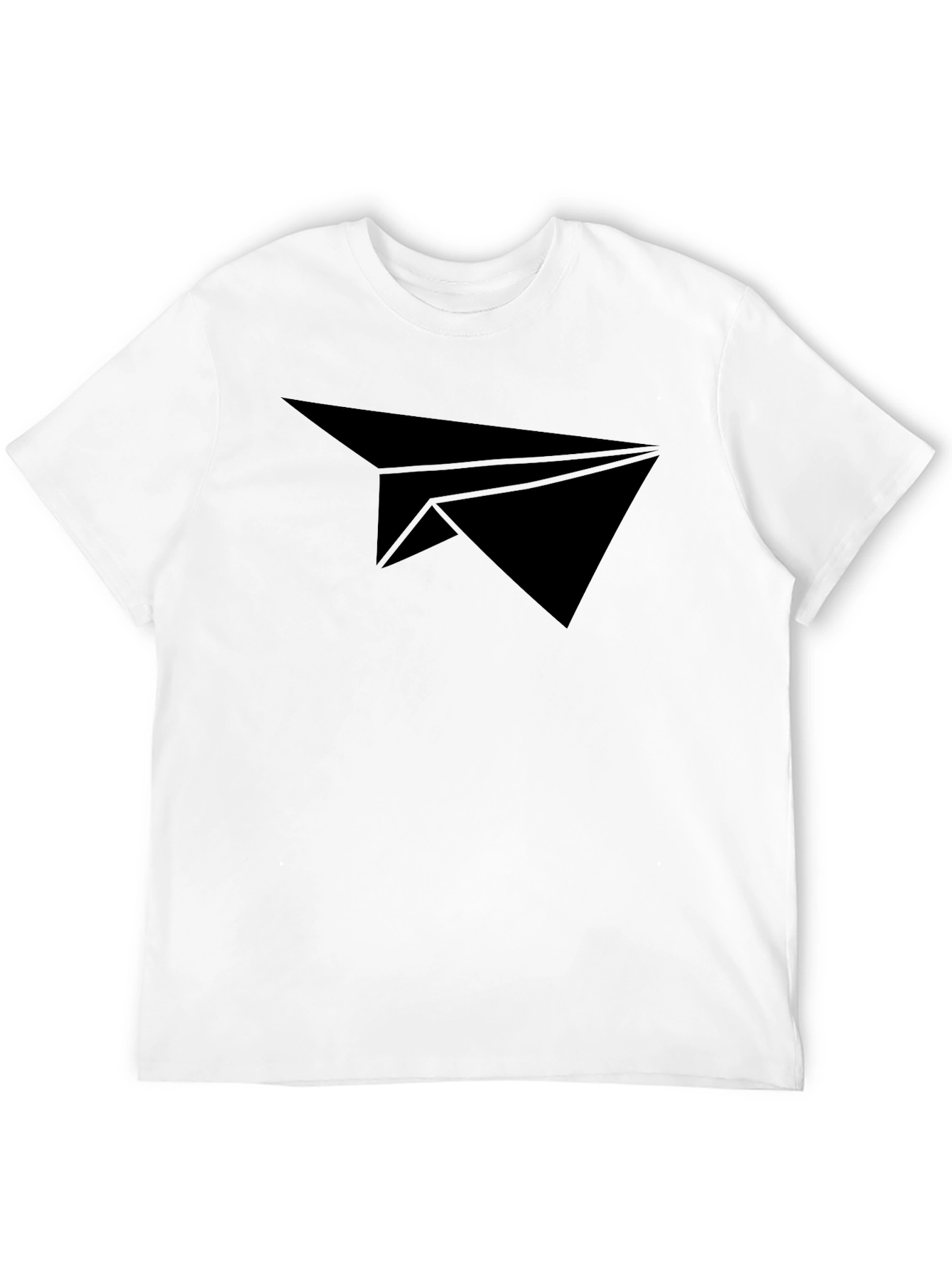 Black Paper Airplane Graphic Tee - Stylish Casual Wear