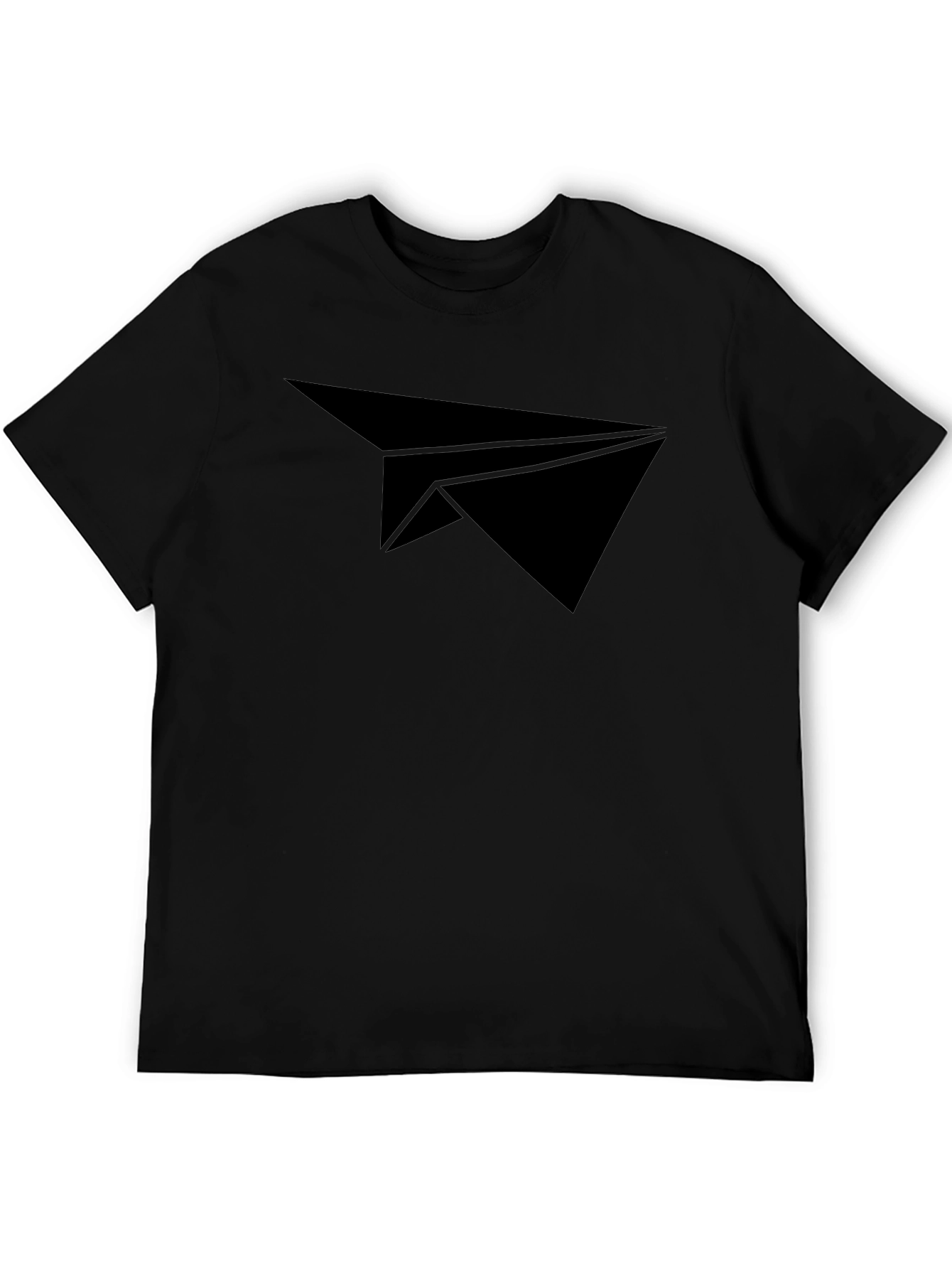Black Paper Airplane Graphic Tee - Stylish Casual Wear