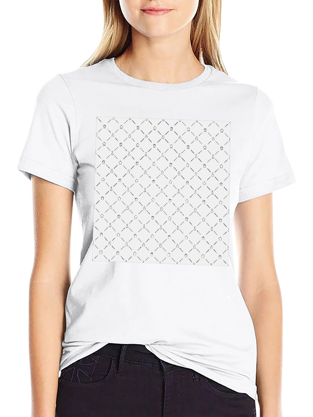 Chess Pattern Black T-Shirt