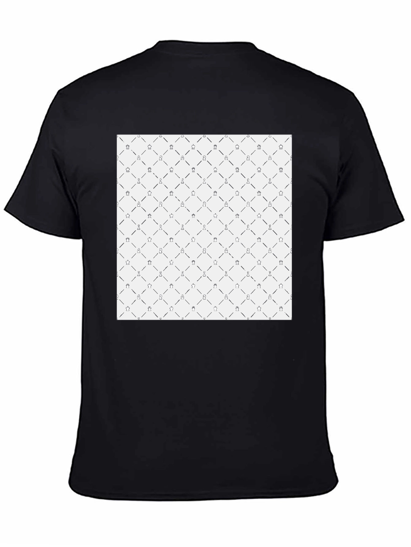 Chess Pattern Black T-Shirt